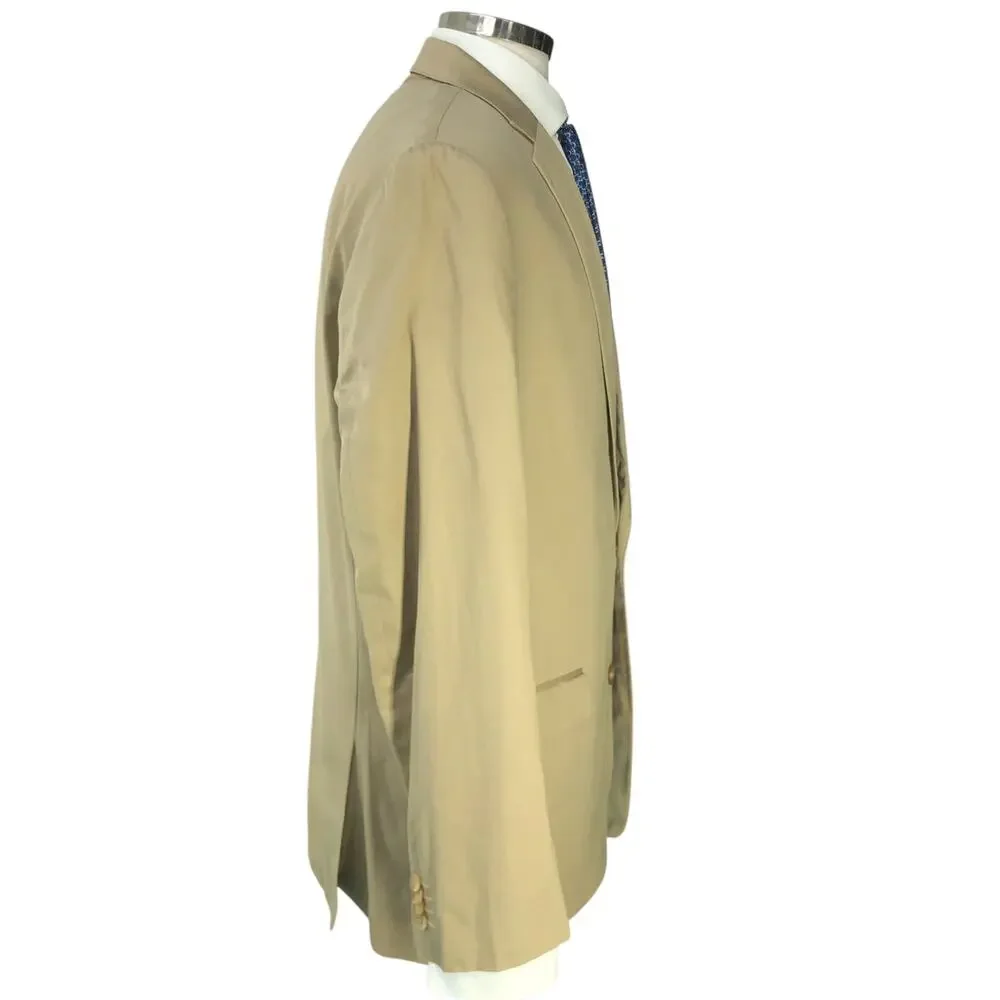 Ralph Lauren LRL Mens Size 44L Sport Coat Jacket Blazer Khaki RECENT *BLEMISHED
